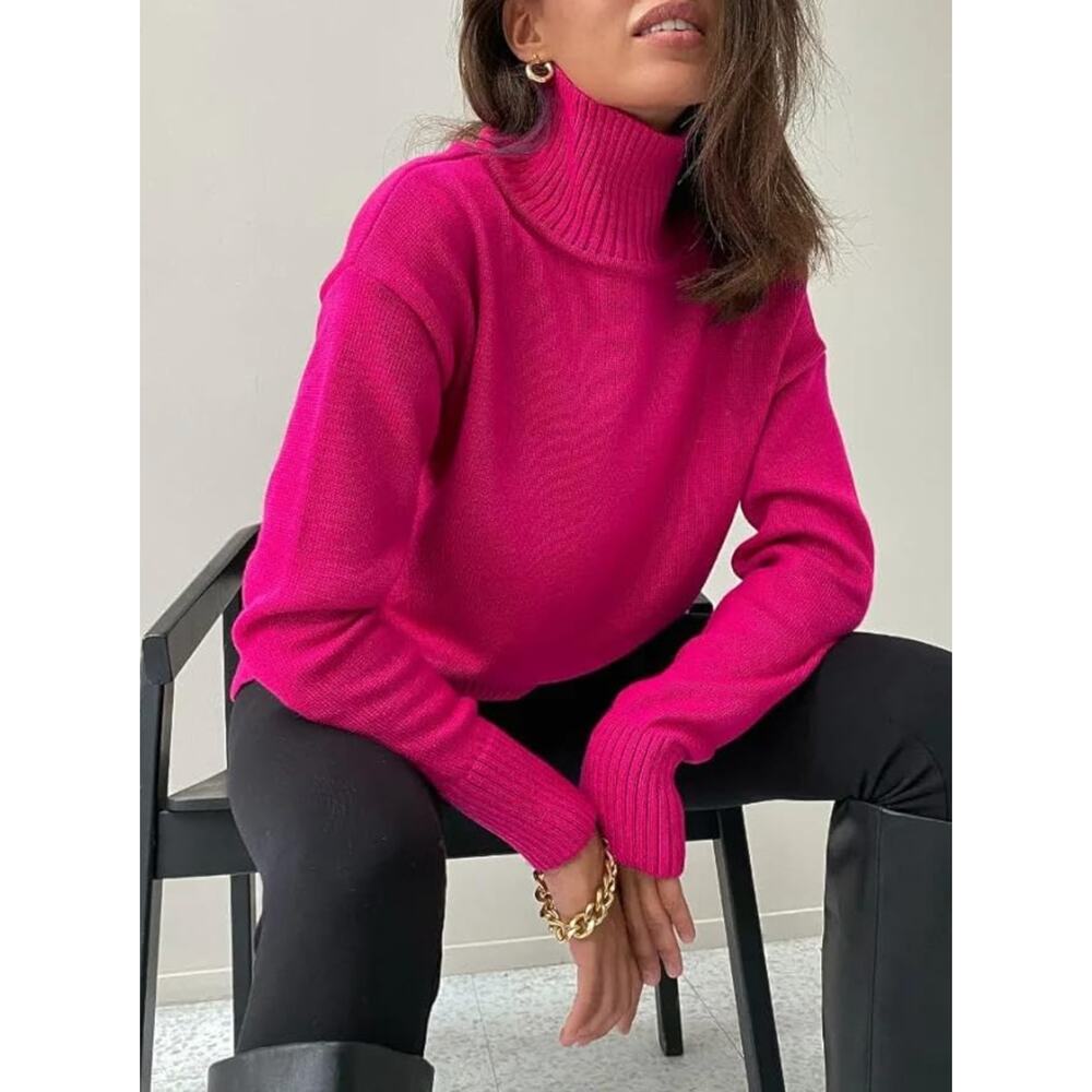 French Connection Fuchsia Turtleneck Sweater